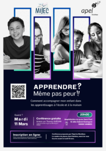 Conférence le 11 mars autour des apprentissages